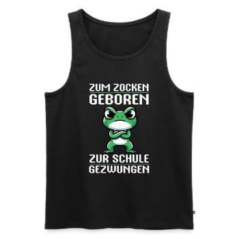 Born to gamble Forced to go to school Frog - Men's Premium Organic Tank Top - black - Front - Michal (187cm)