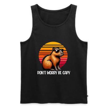 Mach Dir Keine Sorgen, Sei Capy Süße Capybara - Männer Premium Bio Tank Top - Schwarz - Vorne - AI Model Male 178 light (178cm)
