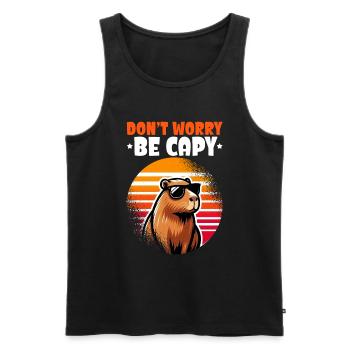 Mach Dir Keine Sorgen, Sei Capy Süße Capybara - Männer Premium Bio Tank Top - Schwarz - Vorne - AI Model Male 178 light (178cm)