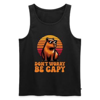 Mach Dir Keine Sorgen, Sei Capy Süße Capybara - Männer Premium Bio Tank Top - Schwarz - Vorne - AI Model Male 178 light (178cm)