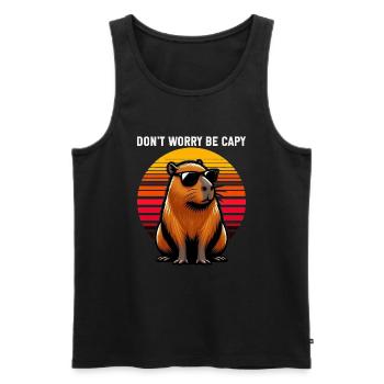 Mach Dir Keine Sorgen, Sei Capy Süße Capybara - Männer Premium Bio Tank Top - Schwarz - Vorne - AI Model Male 178 light (178cm)