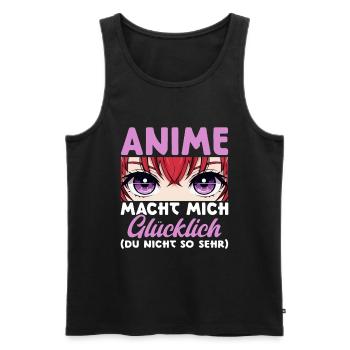 Anime Manga Otaku Japan Kawaii Waifu Anime Cosplay - Men's Premium Organic Tank Top - black - Front - AI Model Male 178 light (178cm)