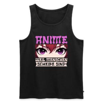 Anime Manga Otaku Japan Kawaii Waifu Anime Cosplay - Men's Premium Organic Tank Top - black - Front - AI Model Male 178 light (178cm)