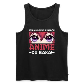 Anime Manga Otaku Japan Kawaii Waifu Anime Cosplay - Men's Premium Organic Tank Top - black - Front - AI Model Male 178 light (178cm)