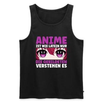 Anime Manga Otaku Japan Kawaii Waifu Anime Cosplay - Men's Premium Organic Tank Top - black - Front - Michal (187cm)