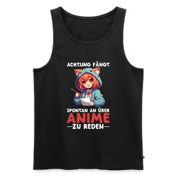 Anime Manga Otaku Japan Kawaii Waifu Anime Cosplay - Men's Premium Organic Tank Top - black - Front - AI Model Male 178 light (178cm)