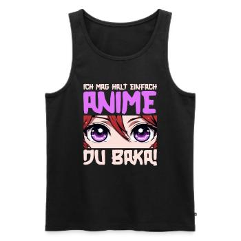 Anime Manga Otaku Japan Kawaii Waifu Anime Cosplay - Men's Premium Organic Tank Top - black - Front - AI Model Male 178 light (178cm)