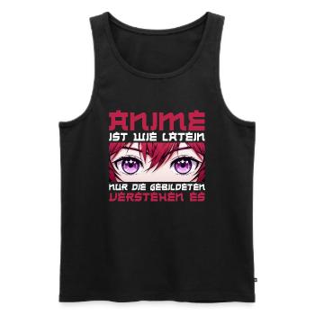 Anime Manga Otaku Japan Kawaii Waifu Anime Cosplay - Men's Premium Organic Tank Top - black - Front - AI Model Male 178 light (178cm)