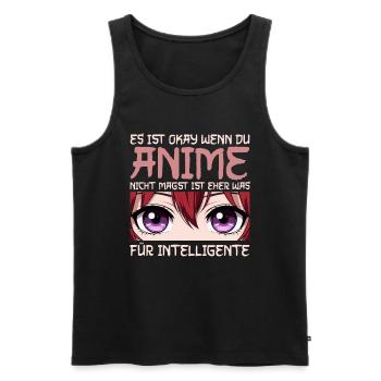 Anime Manga Otaku Japan Kawaii Waifu Anime Cosplay - Men's Premium Organic Tank Top - black - Front - AI Model Male 178 light (178cm)