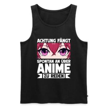 Anime Manga Otaku Japan Waifu Anime Girl Cosplay - Men's Premium Organic Tank Top - black - Front - AI Model Male 178 light (178cm)