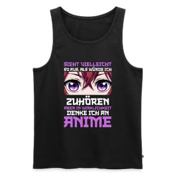 Anime Manga Otaku Japan Waifu Anime Girl Cosplay - Men's Premium Organic Tank Top - black - Front - AI Model Male 178 light (178cm)