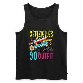 Cassettes Lecteur Mixtape Musique des années 80 Vintage - Débardeur bio Premium Homme - noir - Devant - AI Model Male 178 light (178cm)