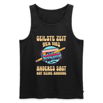 Cassettes Lecteur Mixtape Musique des années 80 Vintage - Débardeur bio Premium Homme - noir - Devant - AI Model Male 178 light (178cm)