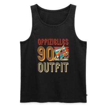 Cassettes Lecteur Mixtape Musique des années 80 Vintage - Débardeur bio Premium Homme - noir - Devant - AI Model Male 178 light (178cm)