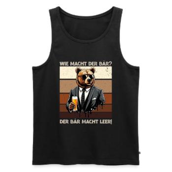 How does the bear do? The bear makes you empty! Jollier - Men's Premium Organic Tank Top - black - Front - AI Model Male 178 light (178cm)