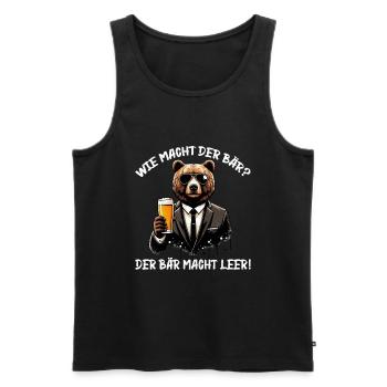 How does the bear do? The bear makes you empty! Jollier - Men's Premium Organic Tank Top - black - Front - AI Model Male 178 light (178cm)