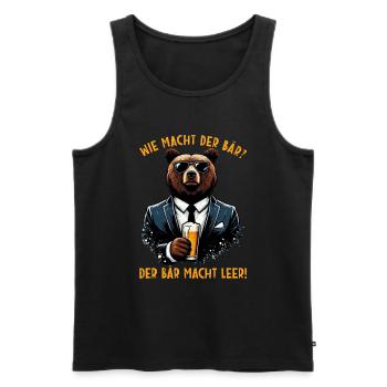 How does the bear do? The bear makes you empty! Jollier - Men's Premium Organic Tank Top - black - Front - AI Model Male 178 light (178cm)