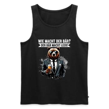 How does the bear do? The bear makes you empty! Jollier - Men's Premium Organic Tank Top - black - Front - AI Model Male 178 light (178cm)