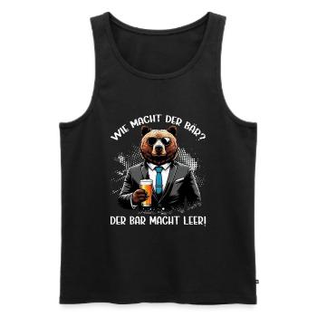 How does the bear do? The bear makes you empty! Jollier - Men's Premium Organic Tank Top - black - Front - AI Model Male 178 light (178cm)
