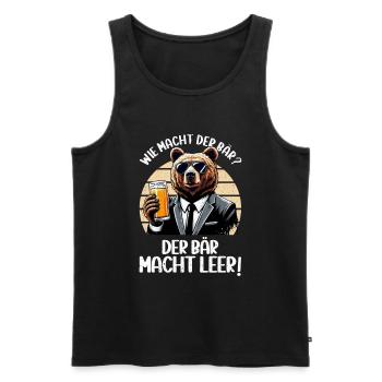 How does the bear do? The bear makes you empty! Jollier - Men's Premium Organic Tank Top - black - Front - AI Model Male 178 light (178cm)