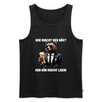 How does the bear do? The bear makes you empty! Jollier - Men's Premium Organic Tank Top - black - Front - AI Model Male 178 light (178cm)