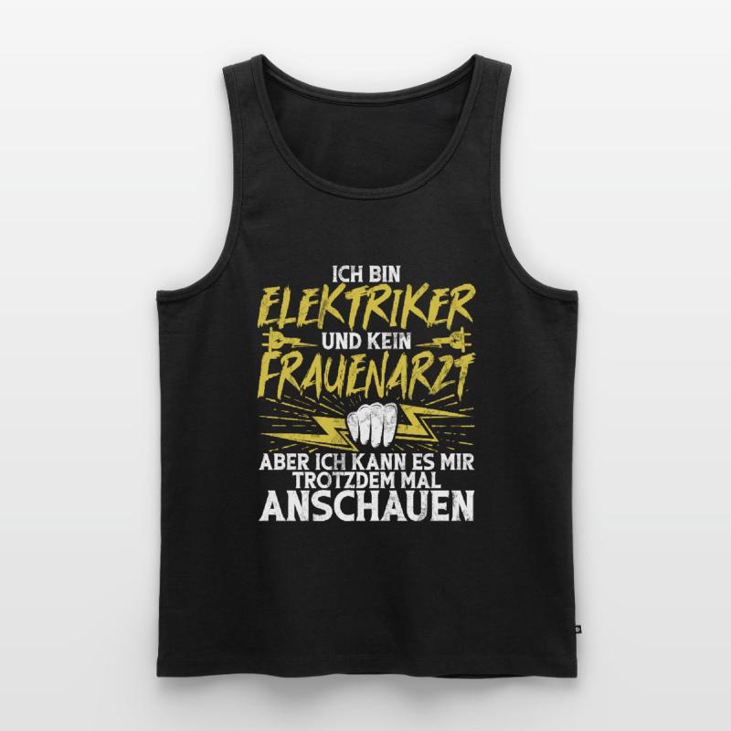 Electronics Technician Electrics Profession Volt Electrical Engineering Men's Premium Organic Tank Top