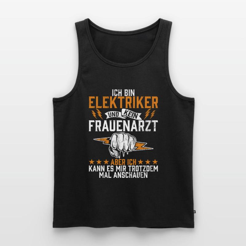 Electronics Technician Electrics Profession Volt Electrical Engineering Men's Premium Organic Tank Top