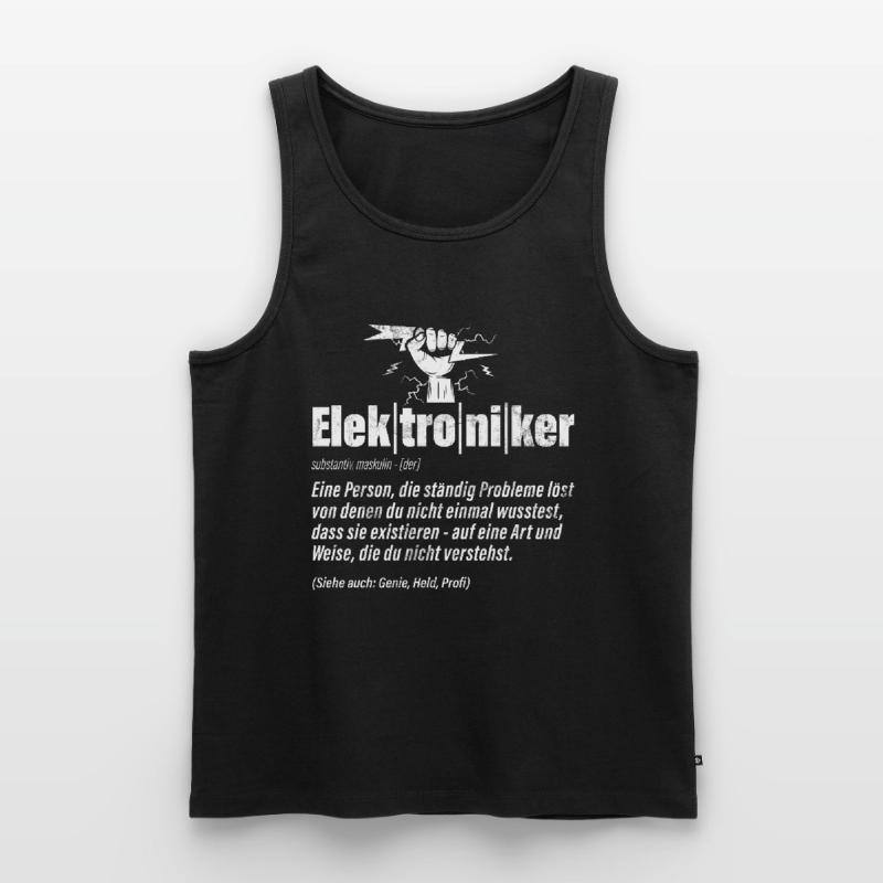 Electronics Technician Electrics Profession Volt Electrical Engineering Men's Premium Organic Tank Top