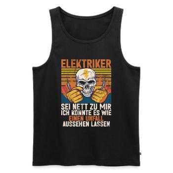 Elektroniker Elektrik Beruf Volt Elektrotechnik - Männer Premium Bio Tank Top - Schwarz - Vorne - AI Model Male 178 light (178cm)