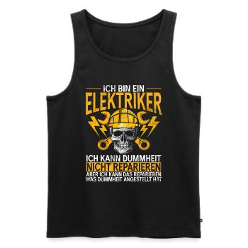 Elektroniker Elektrik Beruf Volt Elektrotechnik - Männer Premium Bio Tank Top - Schwarz - Vorne - AI Model Male 178 light (178cm)