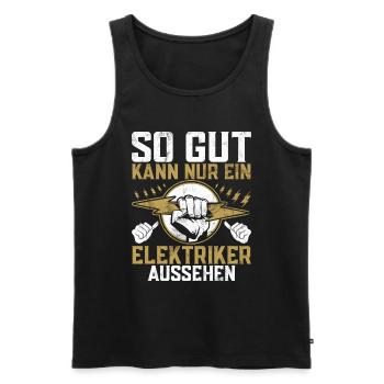 Elektroniker Elektrik Beruf Volt Elektrotechnik - Männer Premium Bio Tank Top - Schwarz - Vorne - AI Model Male 178 light (178cm)