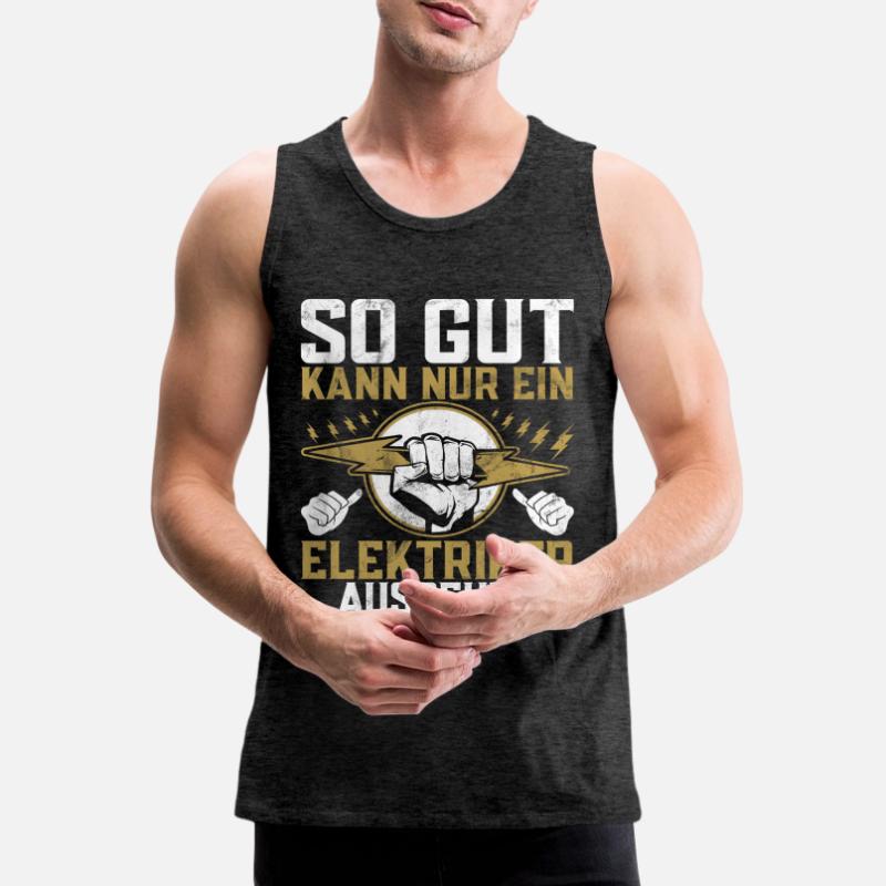 Electronics Technician Electrics Profession Volt Electrical Engineering Men's Premium Organic Tank Top