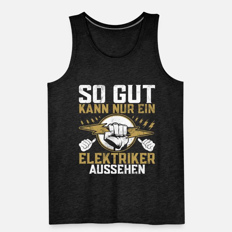 Electronics Technician Electrics Profession Volt Electrical Engineering Men's Premium Organic Tank Top