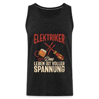 Elektroniker Elektrik Beruf Volt Elektrotechnik - Männer Premium Bio Tank Top - Anthrazit - Vorne - Alexander (188cm)