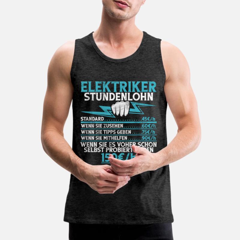 Electronics Technician Electrics Profession Volt Electrical Engineering Men's Premium Organic Tank Top