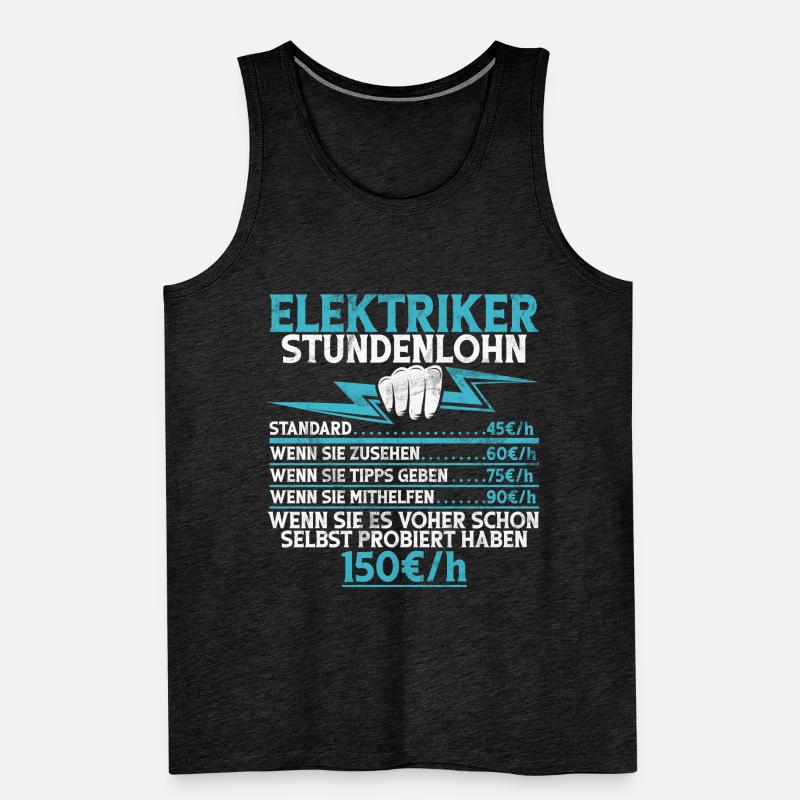 Electronics Technician Electrics Profession Volt Electrical Engineering Men's Premium Organic Tank Top