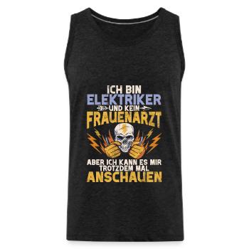 Elektroniker Elektrik Beruf Volt Elektrotechnik - Männer Premium Bio Tank Top - Anthrazit - Vorne - Alexander (188cm)