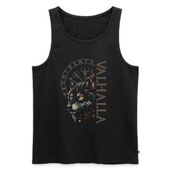 Valhalla Loup Dieux Nordiques Boussole Viking - Débardeur bio Premium Homme - noir - Devant - Michal (187cm)