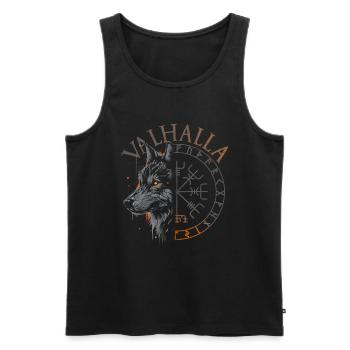 Valhalla Loup Dieux Nordiques Boussole Viking - Débardeur bio Premium Homme - noir - Devant - Michal (187cm)