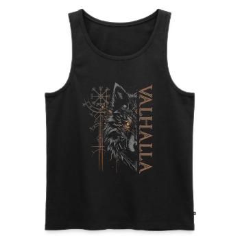 Valhalla Loup Dieux Nordiques Boussole Viking - Débardeur bio Premium Homme - noir - Devant - Michal (187cm)