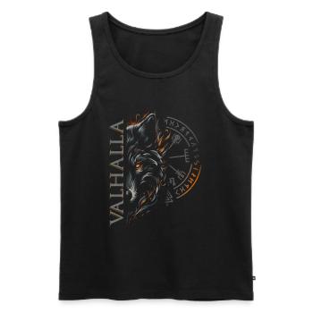 Valhalla Loup Dieux Nordiques Boussole Viking - Débardeur bio Premium Homme - noir - Devant - Michal (187cm)