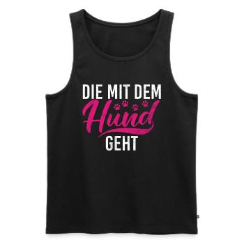 Die Mit Dem Hund Geht Hundebesitzer Hundefreund - Männer Premium Bio Tank Top - Schwarz - Vorne - Michal (187cm)