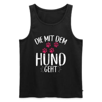 Die Mit Dem Hund Geht Hundebesitzer Hundefreund - Männer Premium Bio Tank Top - Schwarz - Vorne - Michal (187cm)