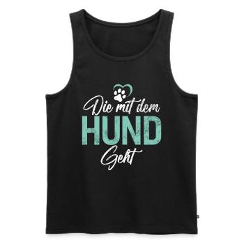 Die Mit Dem Hund Geht Hundebesitzer Hundefreund - Männer Premium Bio Tank Top - Schwarz - Vorne - Michal (187cm)