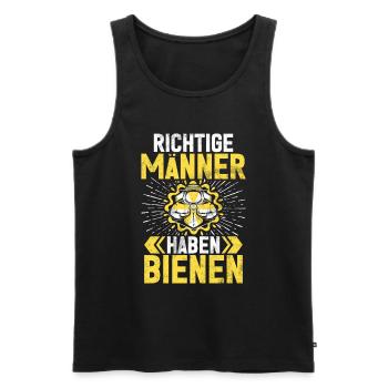 Apiculteurs Abeilles Miel Nature Abeille Murmures Apiculture - Débardeur bio Premium Homme - noir - Devant - Michal (187cm)