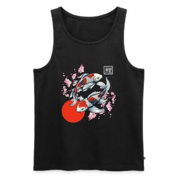 carpe koï japonaise poisson nishikigoi - Débardeur bio Premium Homme - noir - Devant - Michal (187cm)