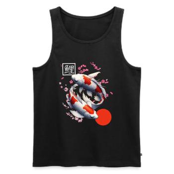carpe koï japonaise poisson nishikigoi - Débardeur bio Premium Homme - noir - Devant - Michal (187cm)