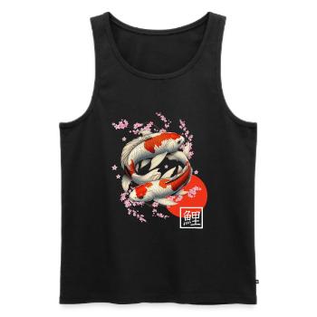 Japanischer Koi Karpfen Nishikigoi Fisch - Männer Premium Bio Tank Top - Schwarz - Vorne - Michal (187cm)