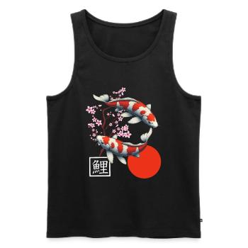 carpe koï japonaise poisson nishikigoi - Débardeur bio Premium Homme - noir - Devant - Michal (187cm)