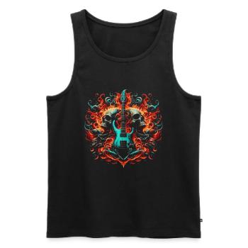 Rock N Roll Guitarist Music Guitarist Skeleton - Men's Premium Organic Tank Top - black - Front - AI Model Male 178 light (178cm)